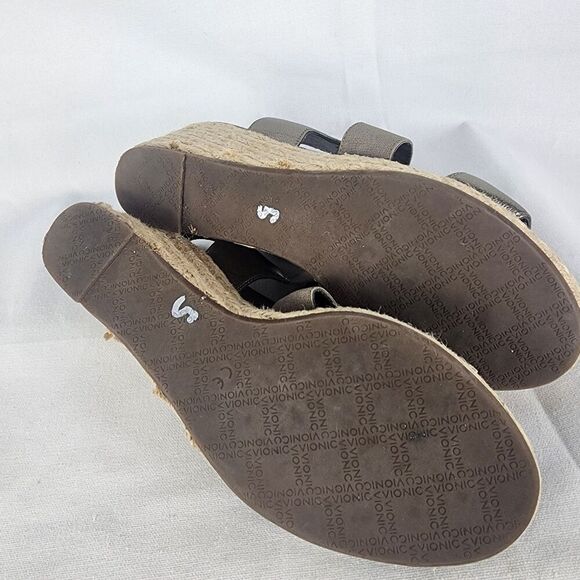 Vionic Tulum Ainsleigh - Women's Wedge Sandal Size 7.5 Espadrille Metallic Gold - Picture 5 of 7